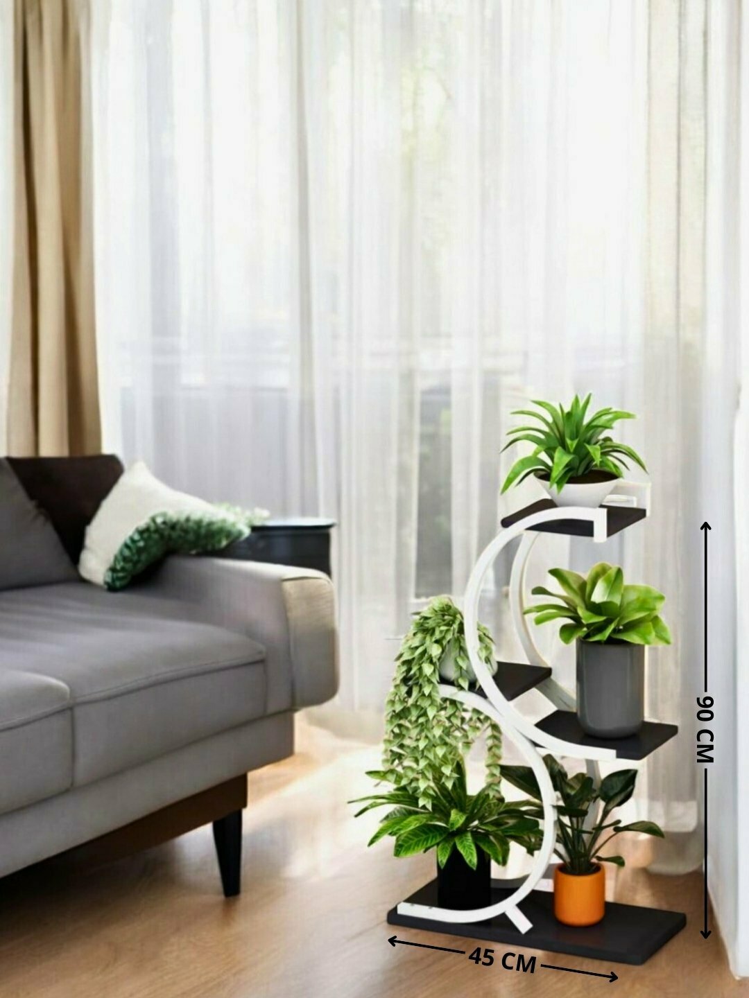 Многослойная металлическая подставка, для цветочных растений, в гостиную