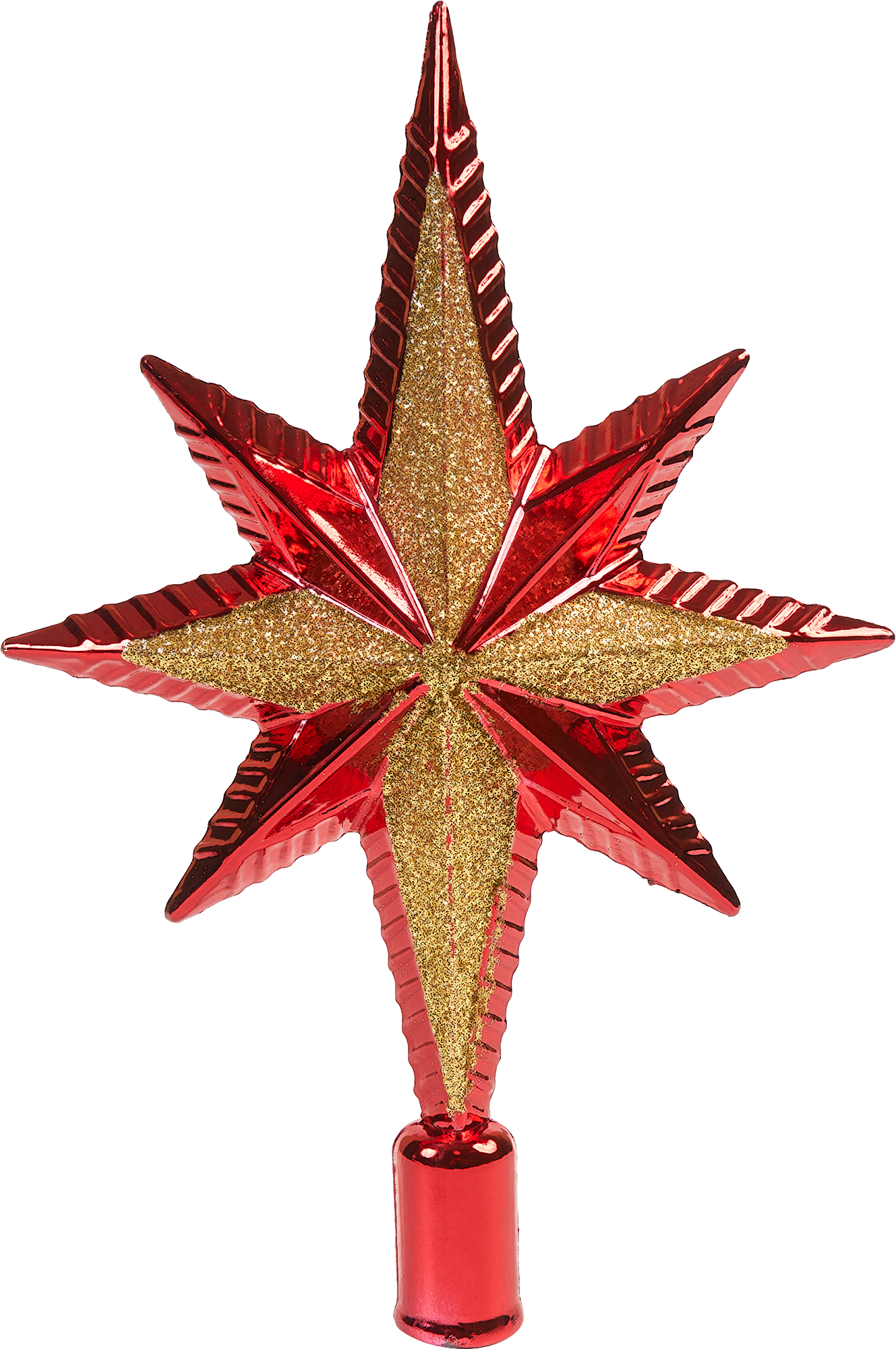 Верхушка на елку Звезда Семиконечная h20 см красный / новогоднее украшение на ёлку игрушка на елку