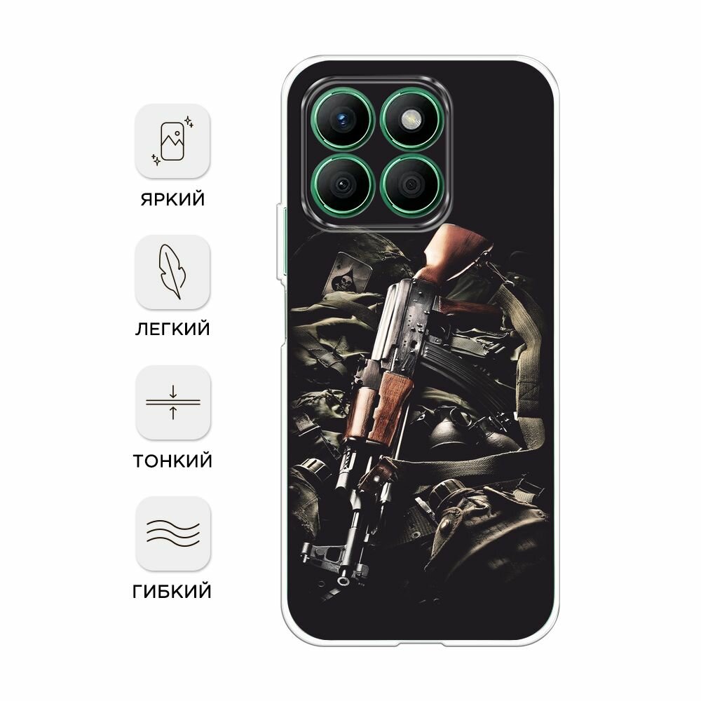 Силиконовый чехол на Honor X8B / Хонор X8B с принтом "Автомат" — фото 1