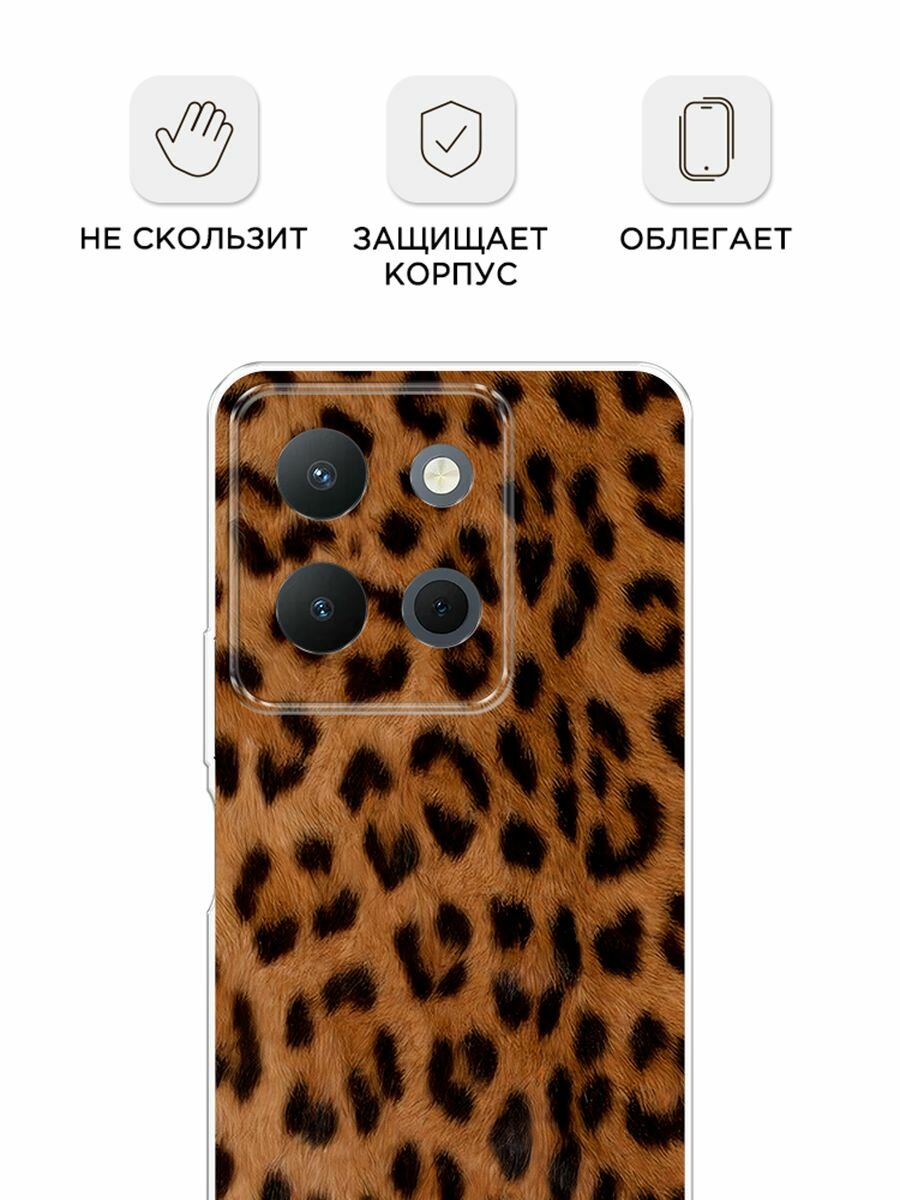 Силиконовый чехол на Vivo Y36 4G / Виво Y36 4G с принтом "Мех леопарда" — фото 1