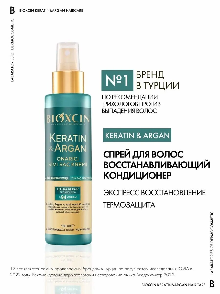 Спрей Bioxcin, для волос, профилактика выпадения, восстановление