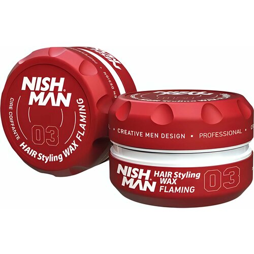фото Воск для волос nishman 03 aqua hair styling wax flaming, для сильной фиксации, 150мл