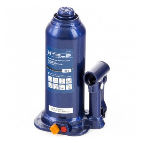 STELS Домкрат гидравлический бутылочный 5 т h подъема 207-404 мм в пласт. кейсеStels