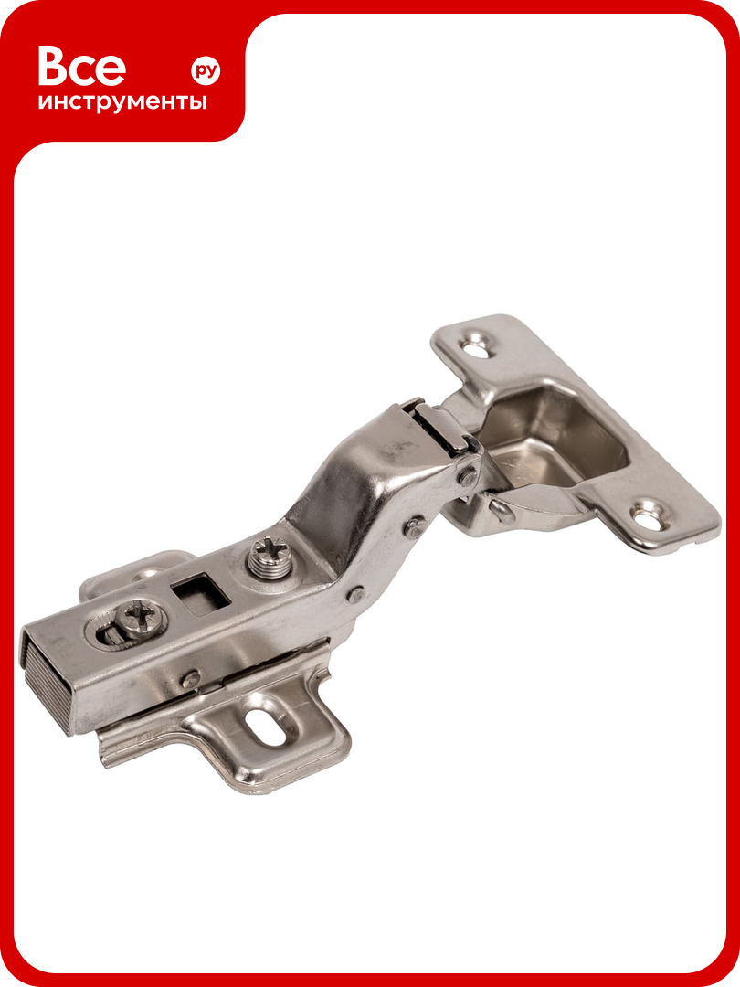 Петля Lemax PROF clip-on с доводчиком 110 градусов вкладная никель (2 шт.) 2pcs-M350-Inst