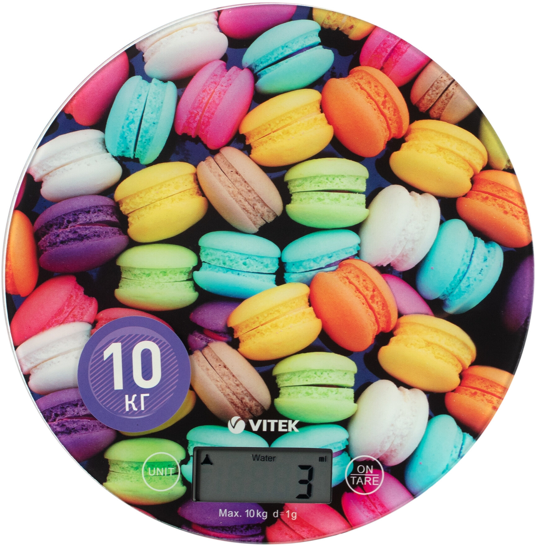 Vitek VT-2407 / Кухонные весы 10 кг, точность 1 г, стекло + пластик