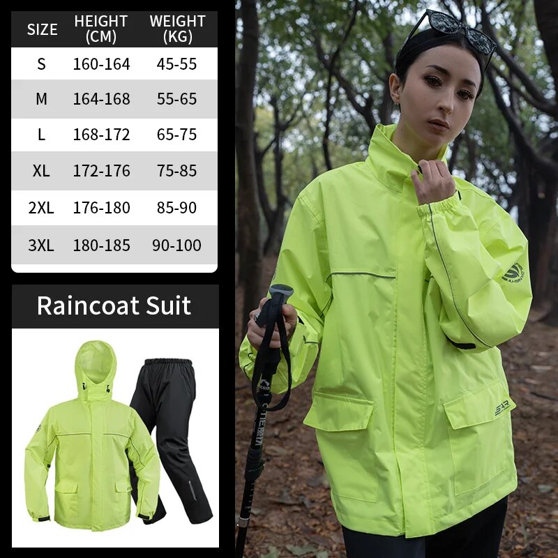SFK новейший плащ для мотоциклиста костюм сплит-тип водонепроницаемый плащ плащи 2 шт./компл мужская и женская одежда для езды от дождя шестерни Зеленый XL green