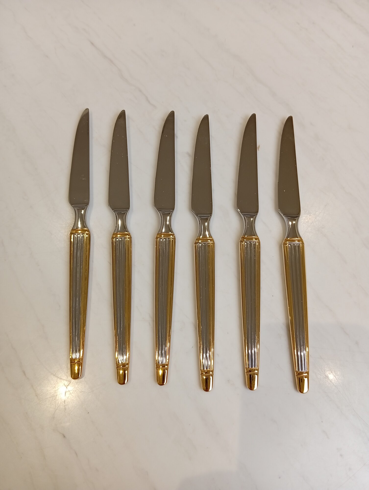 Столовый набор, нержавеющая сталь, серия и золото цвет, 6 предметов