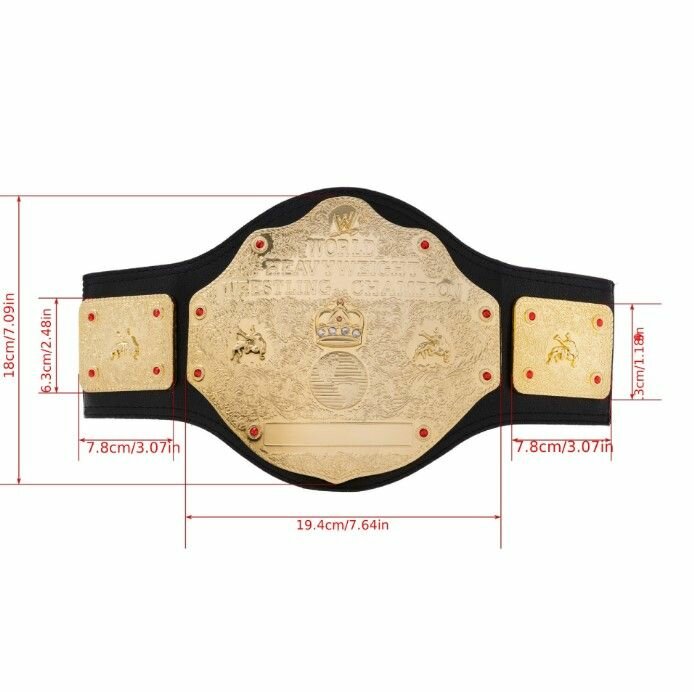 Пояс чемпионский WWE, в тяжелом весе, искусственная кожа и металл, разноцветный