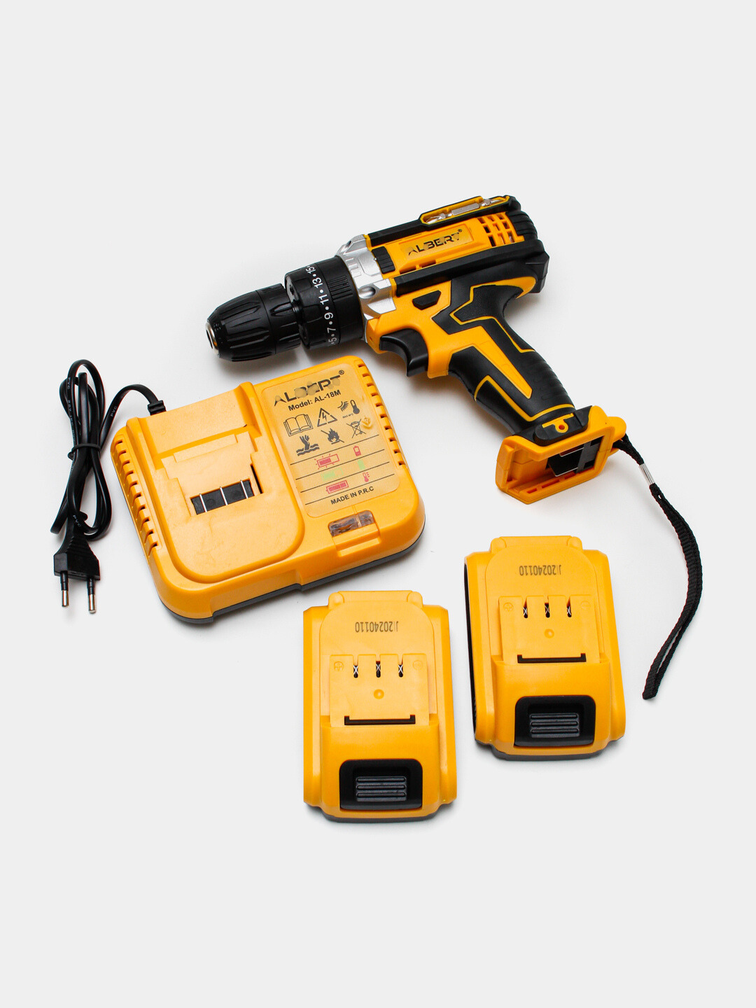 Шуруповерт аккумуляторный, 54 предмета, 2 АКБ, гибкий держатель бит — фото 1