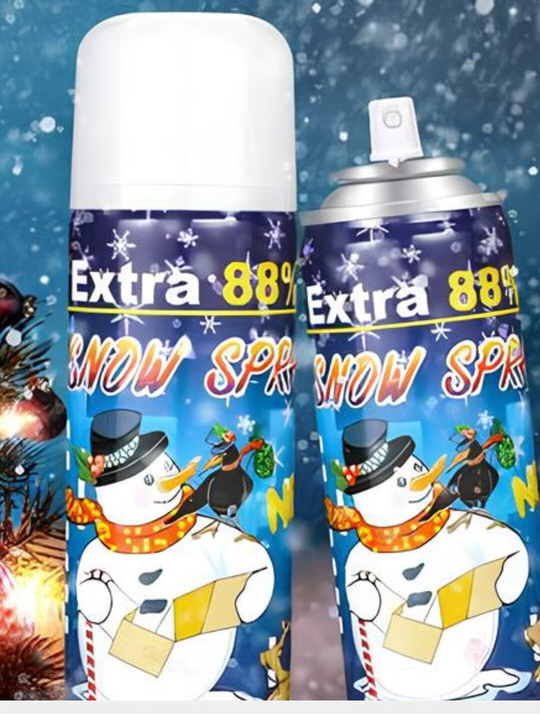 Искусственный снег Extra 88% Snow Spray, украшение для елок и окон - Бежевый меланж