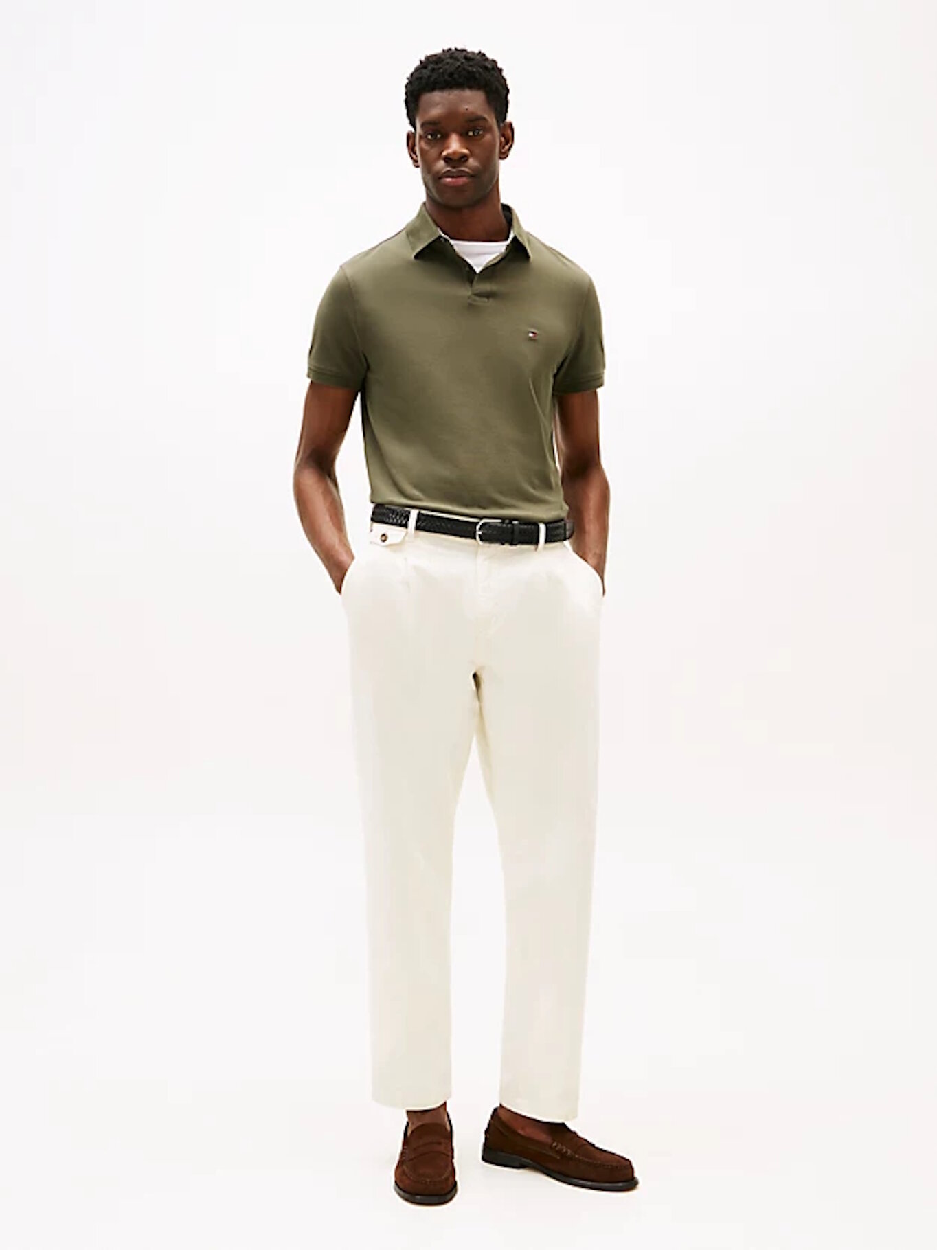 Поло TOMMY HILFIGER 1985 Сollection Regular fit Polo, размер XL, хаки — фото 1