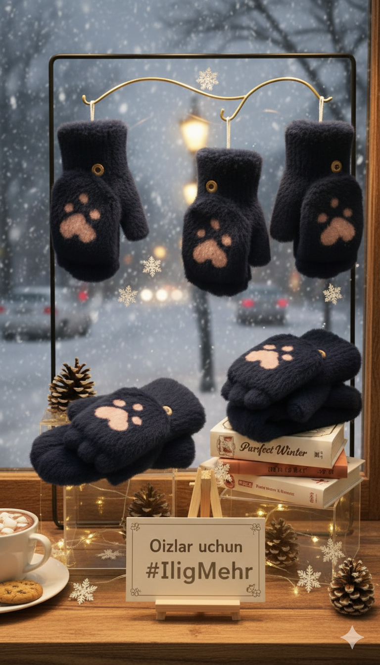 Варежки 12 для девочек и женщин