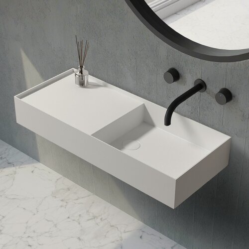 Изображение товара Раковина подвесная ABBER Stein AS2648, прямоугольная, 80 см, искусственная камень, белая матовая