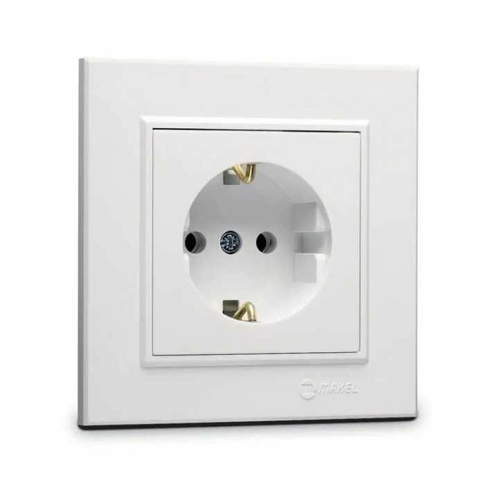 Розетка MAKEL с/з СП Karea 16А IP20 белый 56001028
