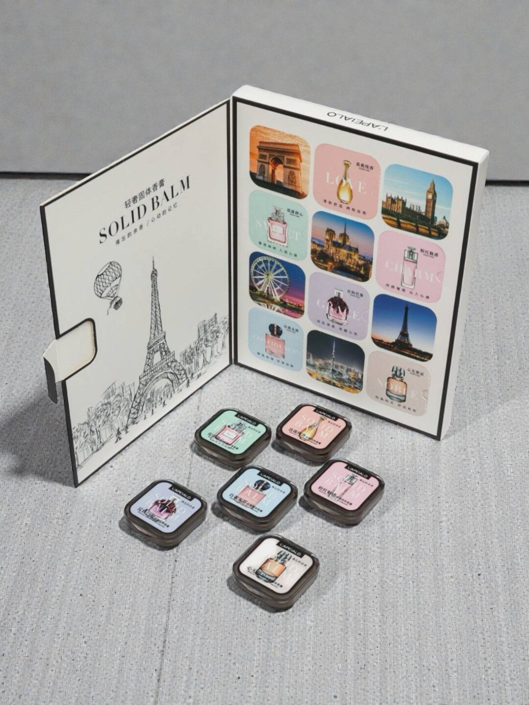 L'APEIALO,-Набор парфюмерии, 6 ароматов L'APEIALO, сухой вазелин, твердый бальзам.