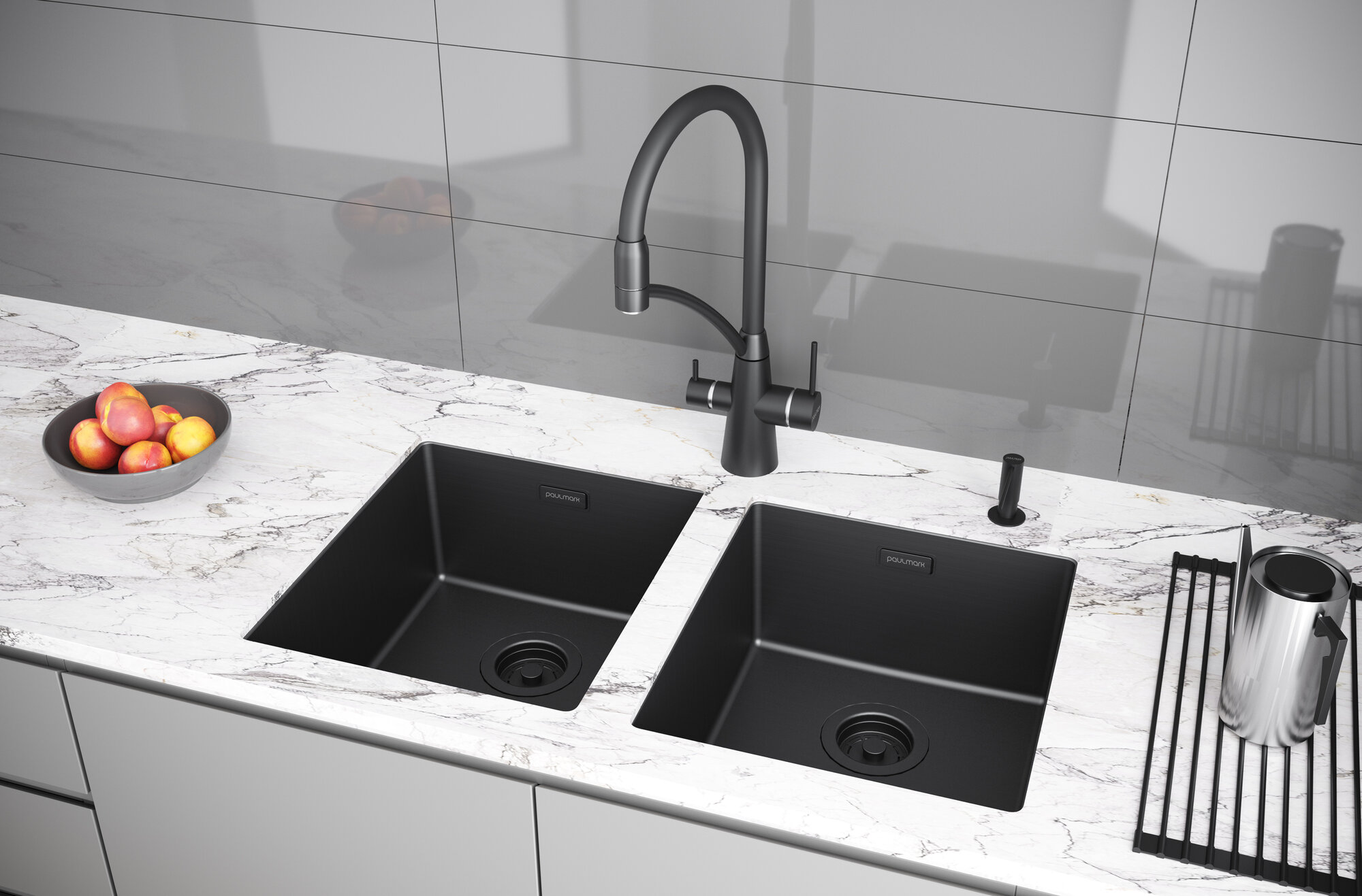 Дозатор для моющего ср-ва Paulmark DECUS D004-AN антрацит — фото 1