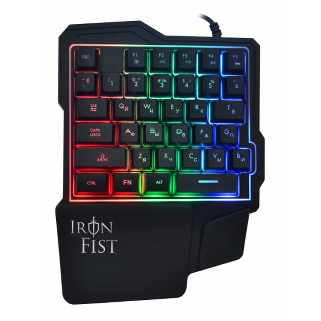 Клавиатура OKLICK 701G IRON FIST, USB, LED, игровая, черная