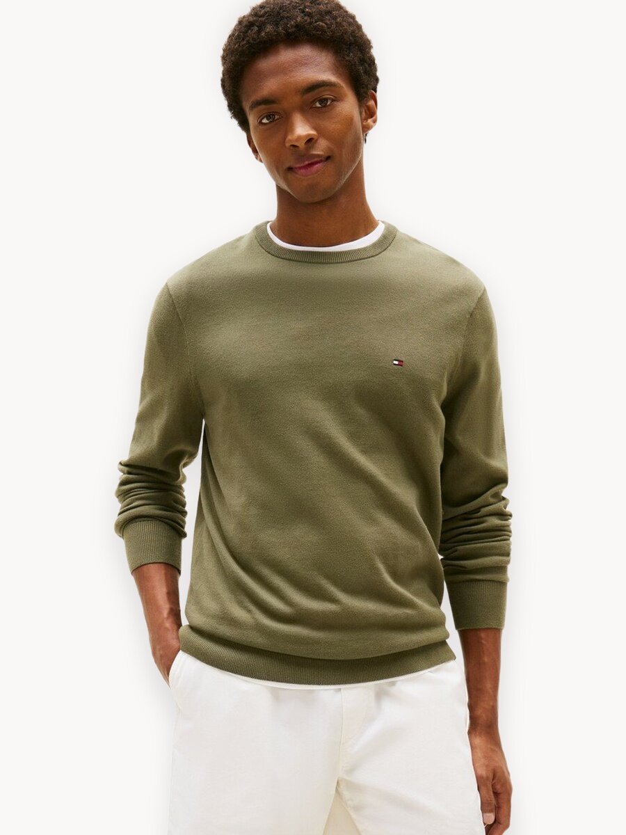 Джемпер TOMMY HILFIGER, размер L, темно-оливковый