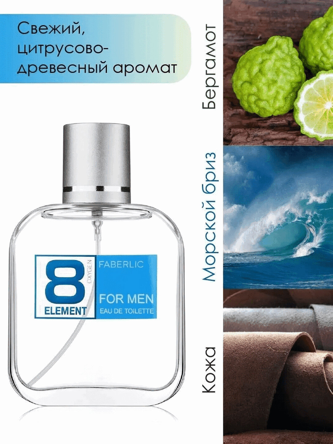 Туалетная вода Faberlic "8 Element", мужская, цитрусовая, 100мл