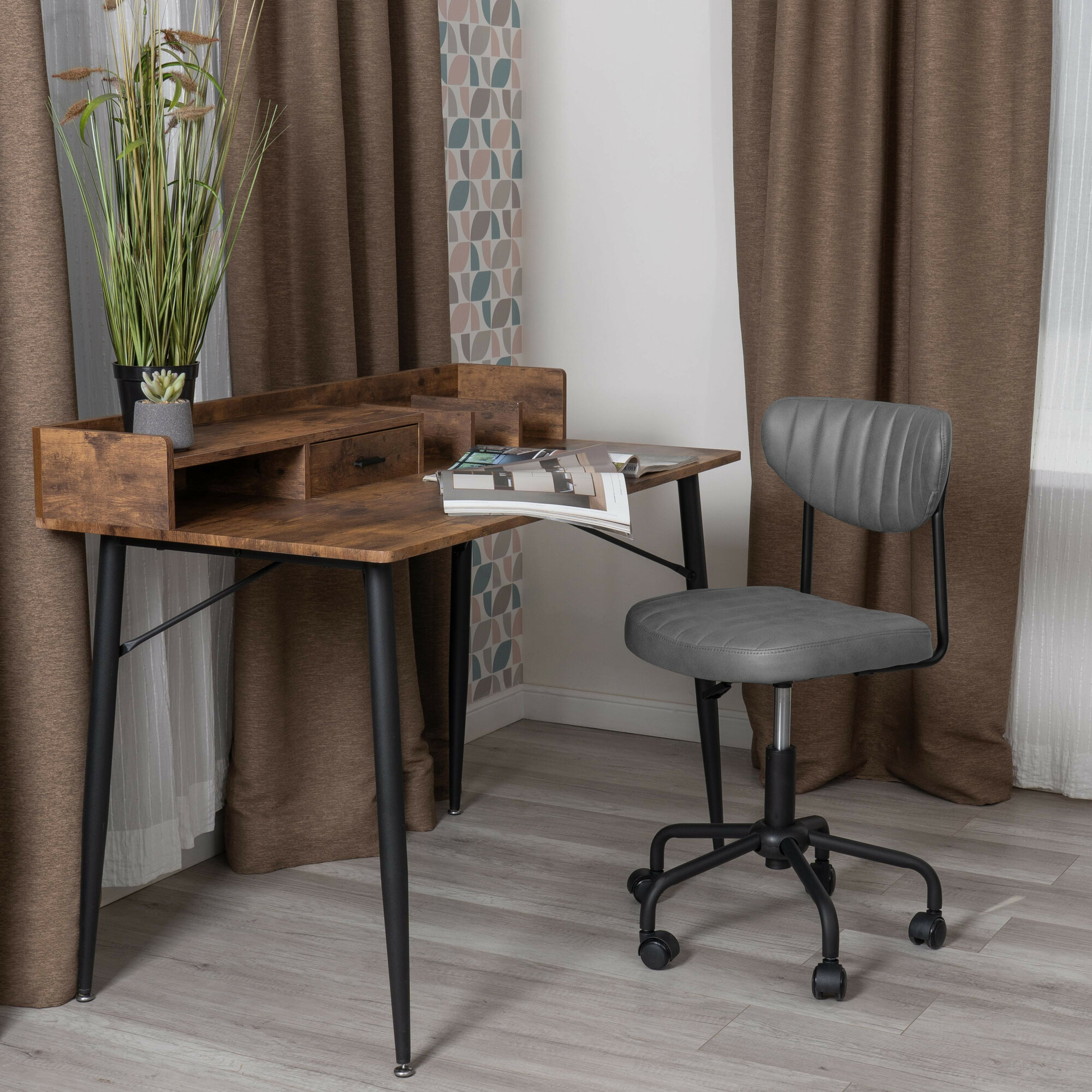 Компьютерное кресло TetChair SLIM, искусственная замша, серый