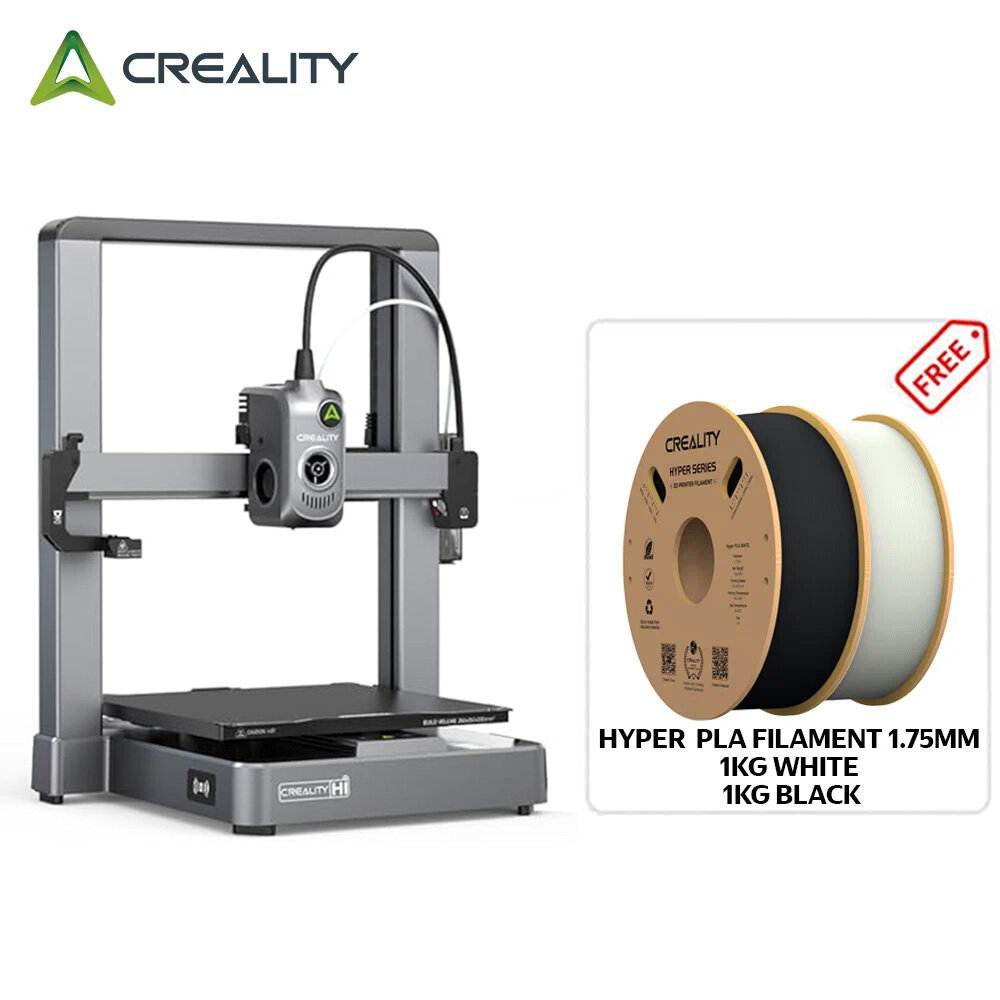 3D Принтер Creality Hi (Without CFS) Printing+Нить Hyper PLA черная+белая