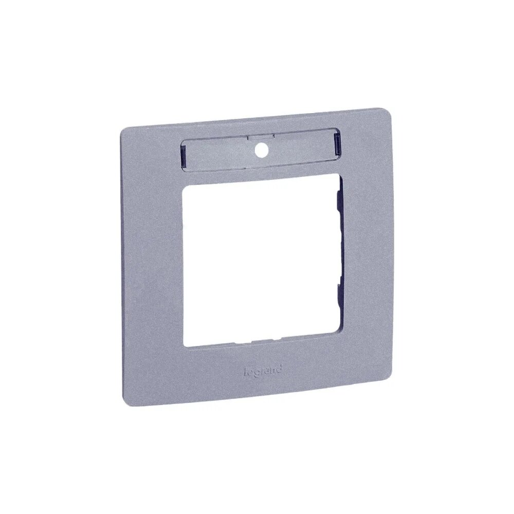 Legrand Рамка 1 пост с держателем для маркировки Legrand Etika алюминий 672556