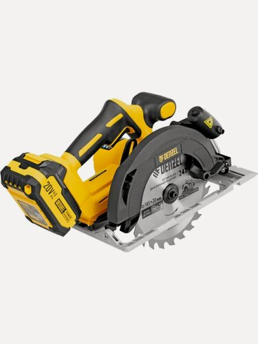 Изображение товара Циркулярная аккумуляторная пила Denzel CCSH-BL-20-185, 185 мм, Li-Ion, 20 В, желтая/черная