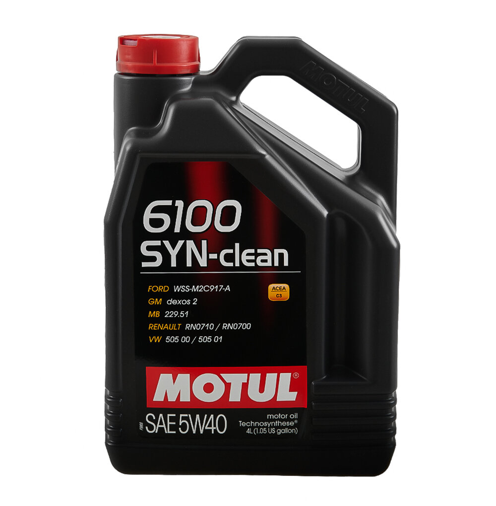 Масло моторное MOTUL 6100-SYN-CLEAN 5W40 синтетика 4 л 107942
