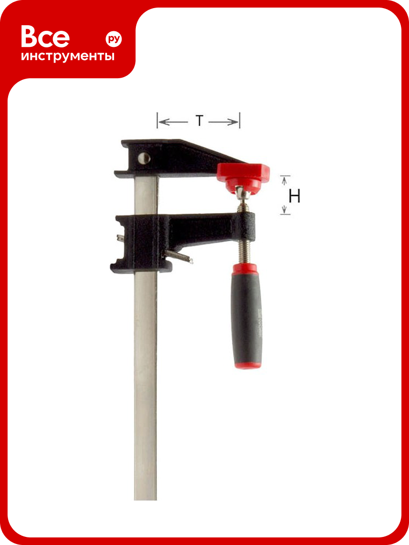 Быстросъёмная струбцина WOODWORK F-образная 300x60 мм усилие прижима до 240 кг FCQ-3060