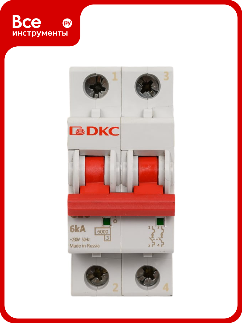 Автоматический модульный выключатель DKC YON MD63 2P 16А C 6kA MD63-2C16-6