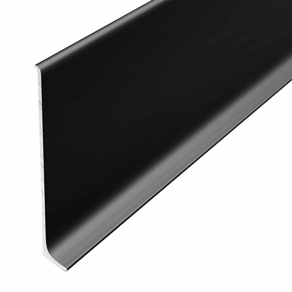Плинтус алюминиевый напольный черный 80х112х2500 мм L-образный