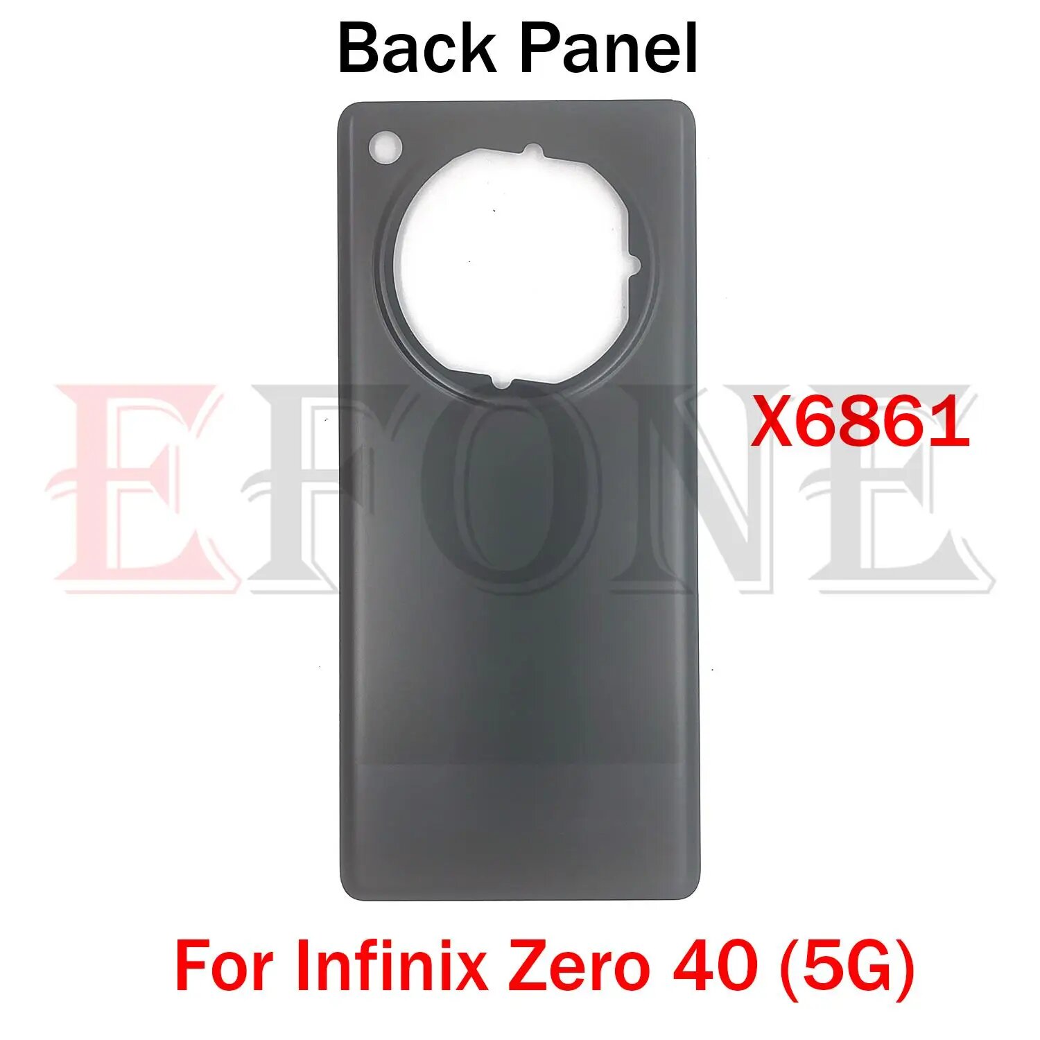 Стеклянный материал для Infinix Zero 40 5G X6861, задняя батарейная стеклянная крышка, задняя панель, дверной корпус, запасные части, Black No Lens