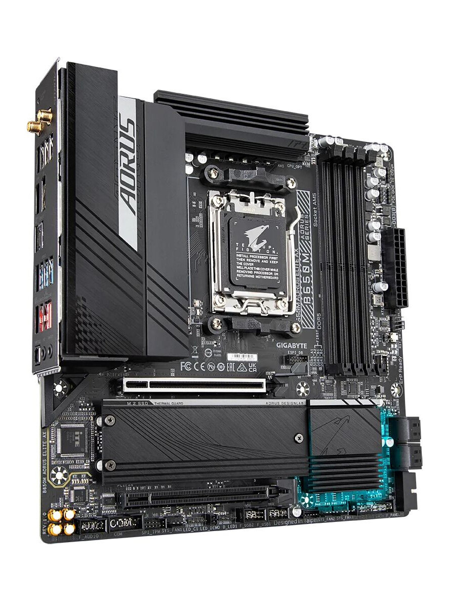 Материнская плата Gigabyte B650M AORUS ELITE AX, SocketAM5, AMD B650, mATX — фото 1