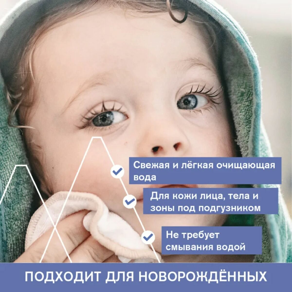 Изображение УРЬЯЖ ПЕРВАЯ Очищающая вода для детей и новорожденных, 500 мл | URIAGE Bebe 1st Cleansing Water
