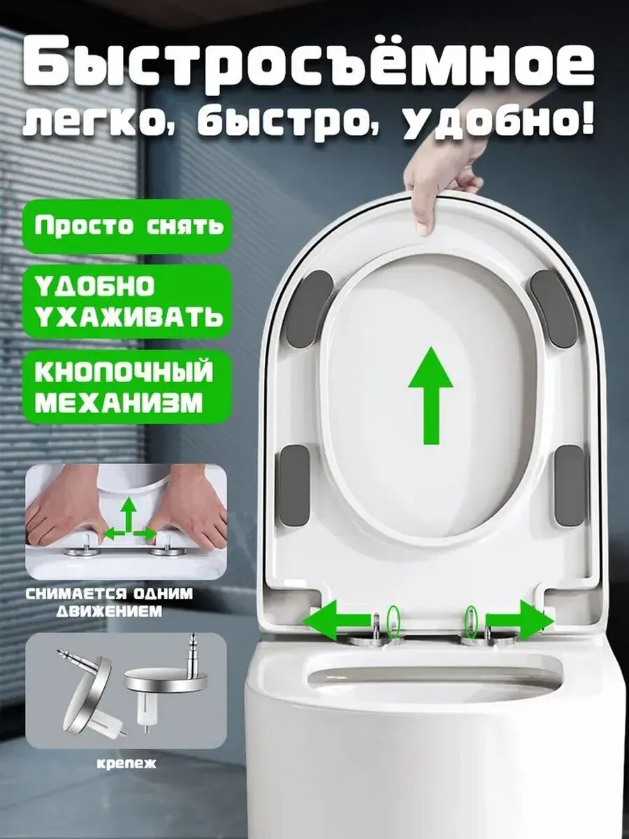 Изображение Сиденье для унитаза с крышкой микролифтом и доводчиком