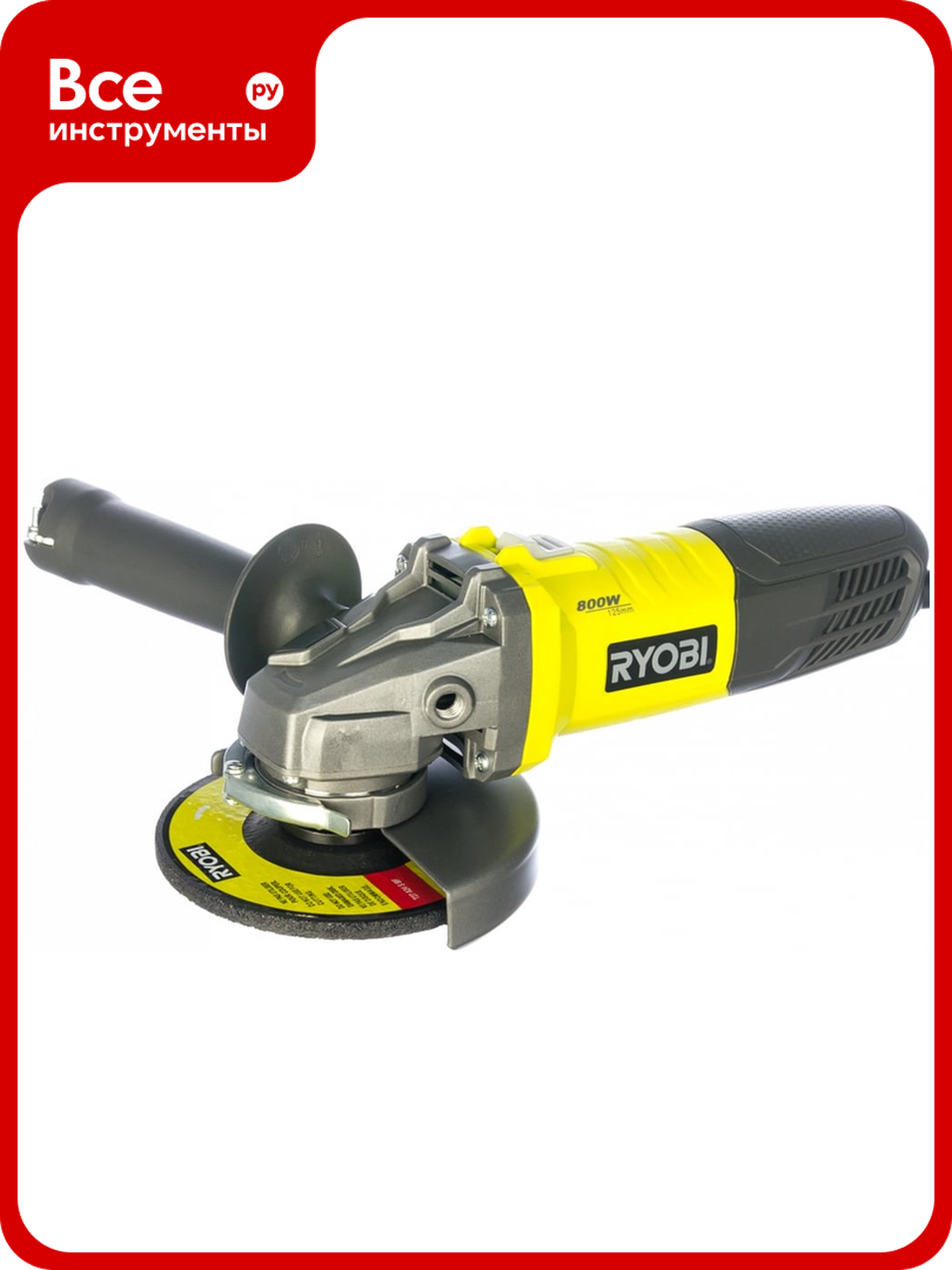 Угловая шлифмашина Ryobi RAG800-125S 800Вт 12000об/мин 125мм сумка