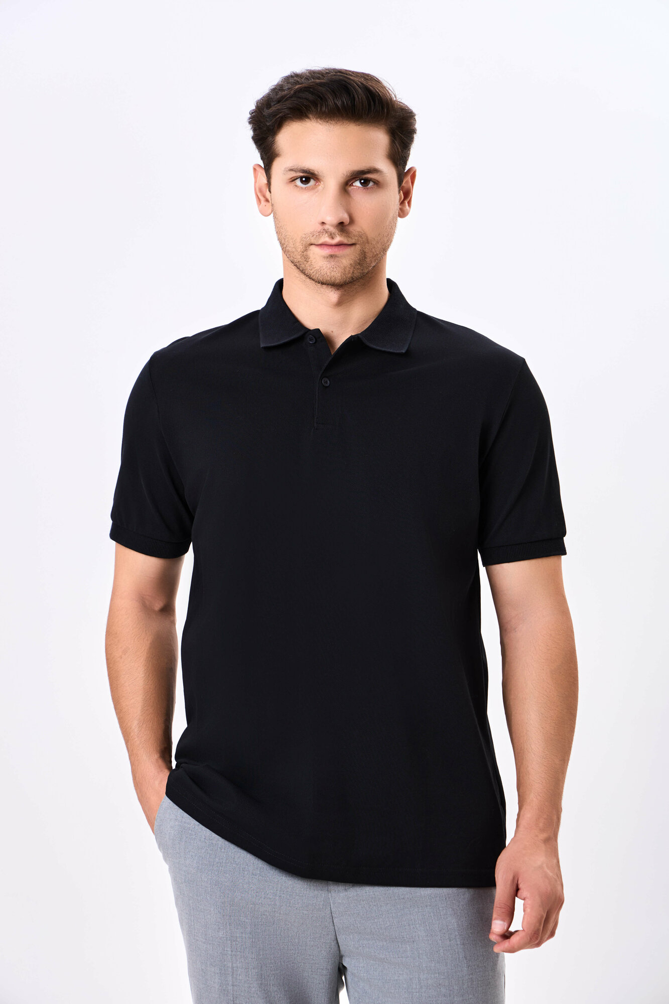 Поло спортивное TERRA PRO, размер S, black