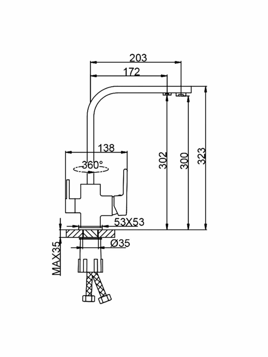 Смеситель для кухни с подключением фильтра FRAP F4360 — фото 1