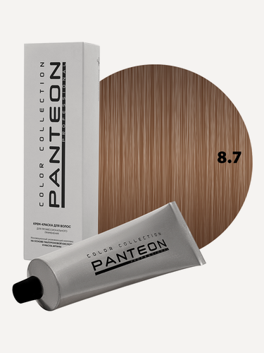 Изображение товара Стойкая крем краска для волос Пантеон Panteon 100 мл - PANTEON 8.7 Блондин тёмно-бежевый