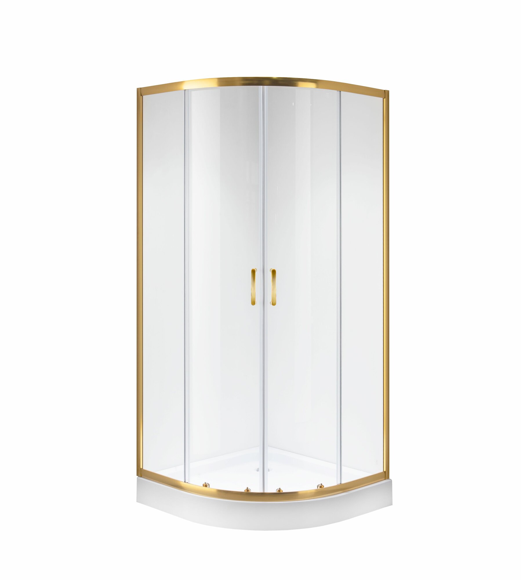 Душевое ограждение Niagara Nova NG-6407-08GOLD (100х100х195) четверть круга золото двери раздвижные стекло прозрачное1 место