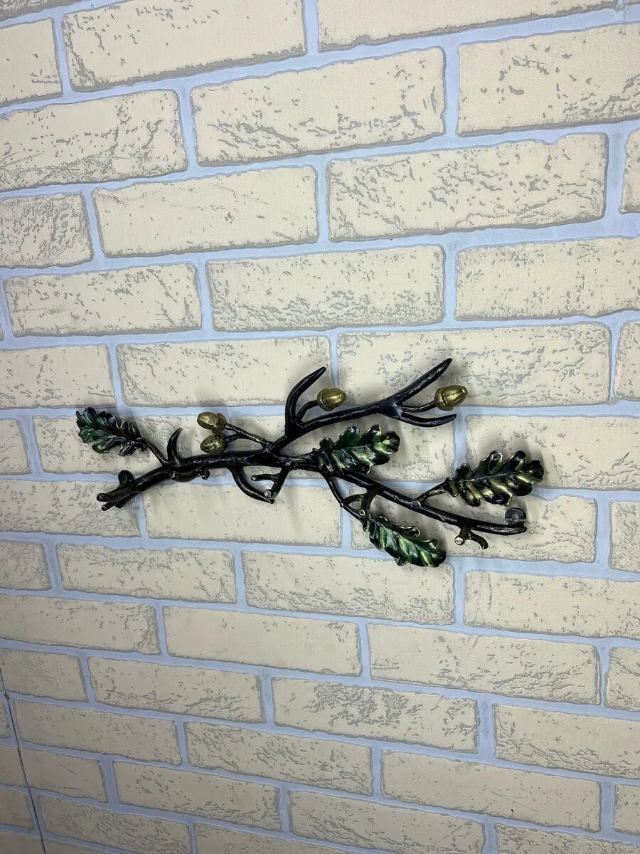 Ключница настенная №8, Студия кованой мебели Нива, цвет черный/зеленый