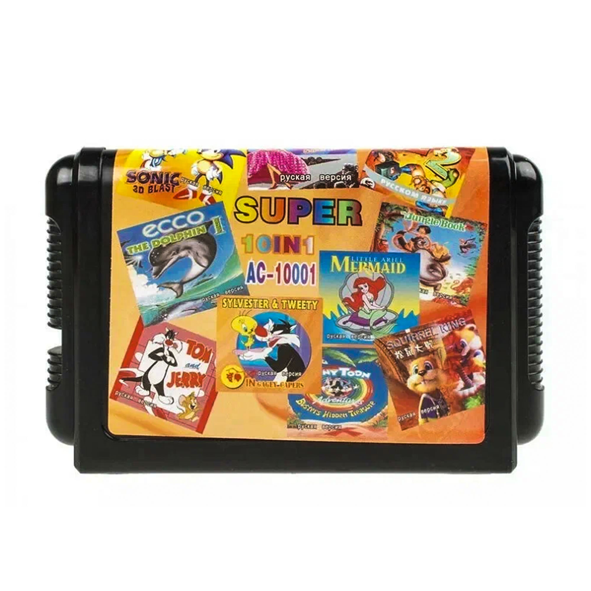 Картридж DVTech "Сборник 10 игр для Сега Мега Драйв с Tom and Jerry"