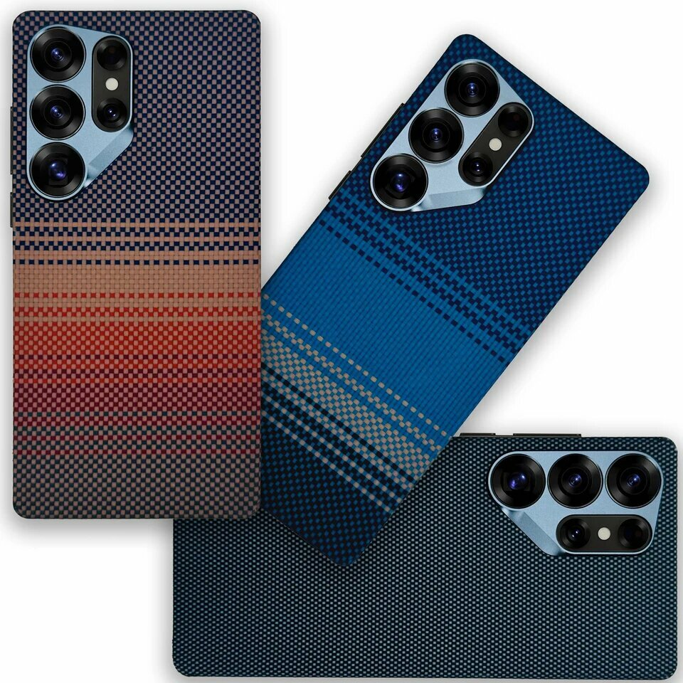 Чехол Carbon Case Soft Touch, для Samsung Galaxy S24 Ultra, ударопрочный, карбоновый