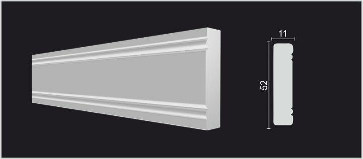 Молдинг Decor-Dizayn 156А Белая Лепнина Д2000хВ50хТ11 / Декор Дизайн.