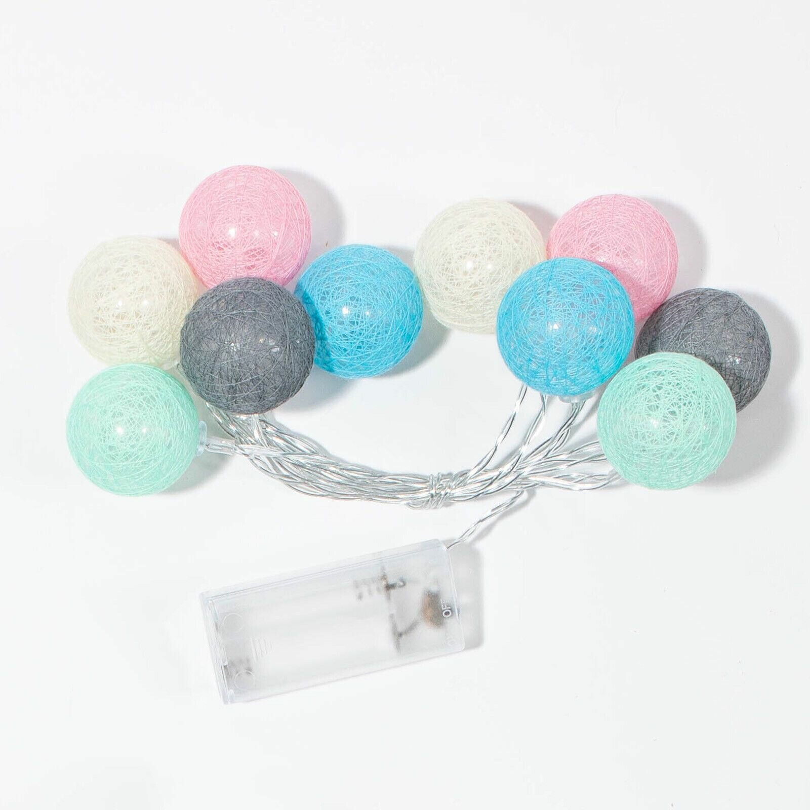 Гирлянда из ватных шаров на батарейках для спальни, свадьбы и декора, 1.5 м с 10 светодиодами, уютное освещение