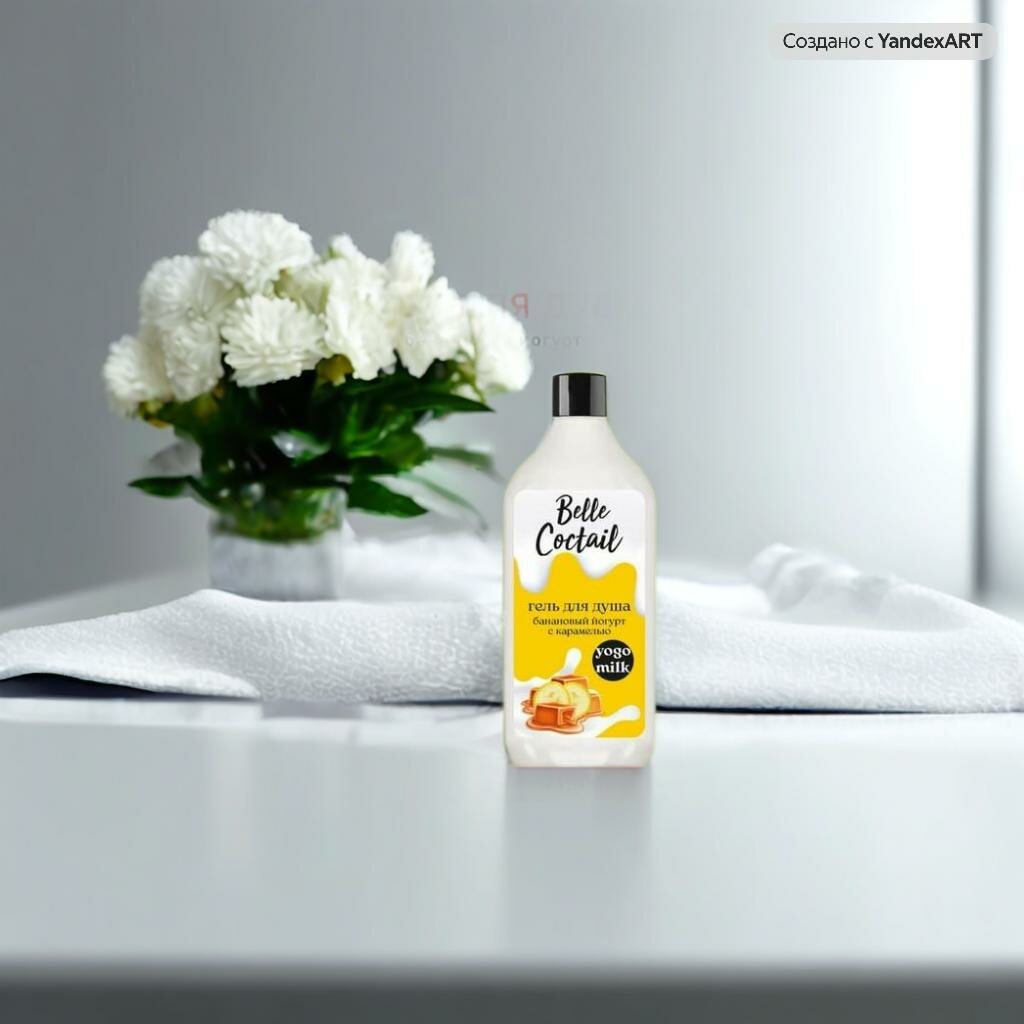 Крем-гель для душа "Loren Belle Coctail", Банановый Йогурт и Карамель, 600мл