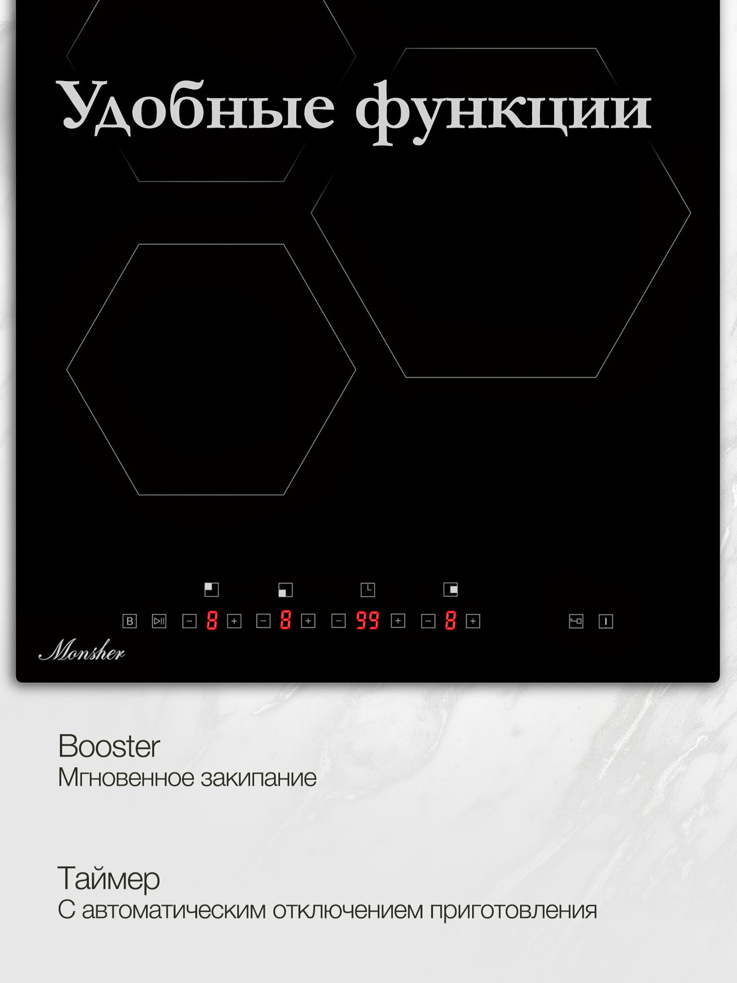 Картинки Индукционная встраиваемая варочная поверхность Monsher MHI 4505 (Модификация 2025 года)