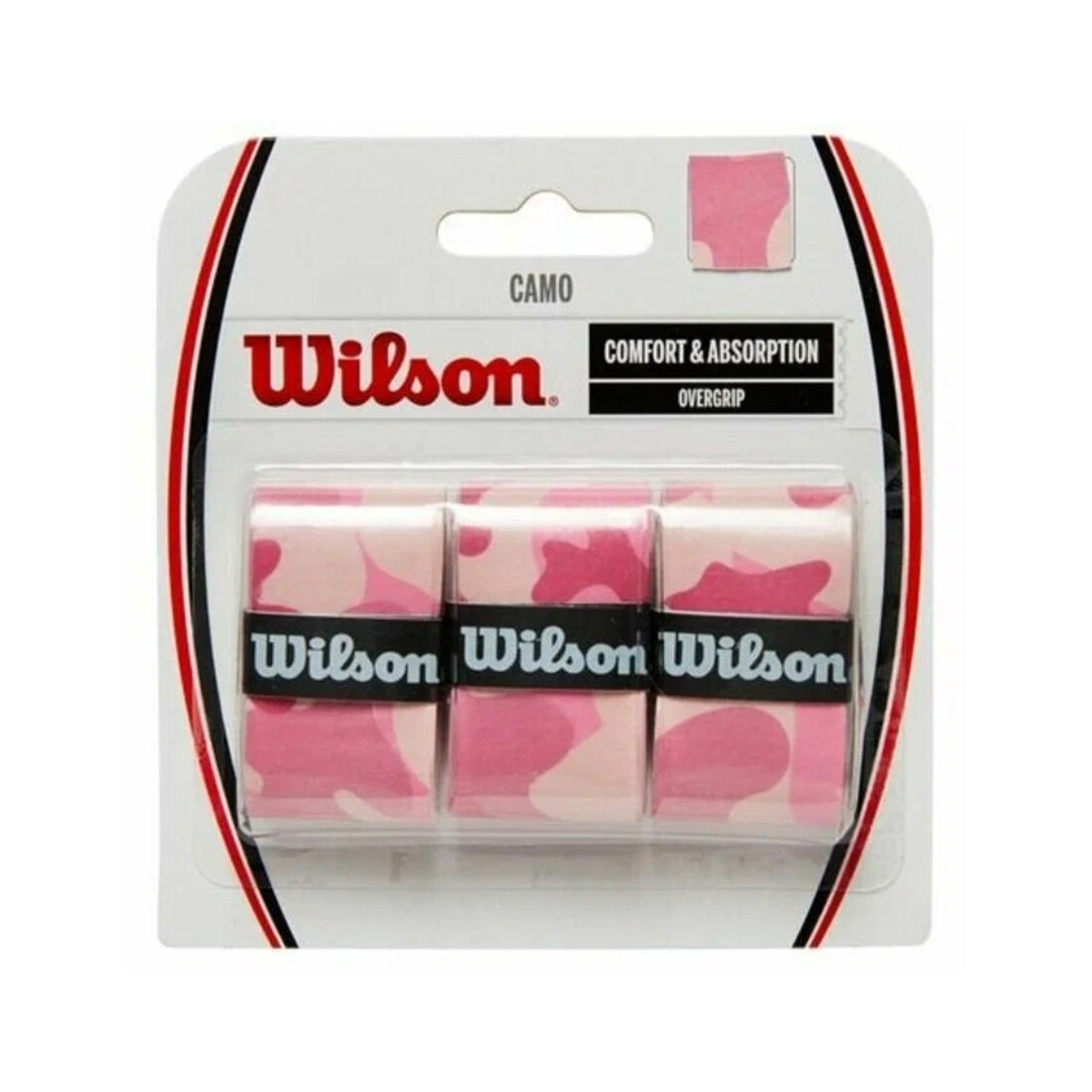 Обмотка для ручки Wilson Overgrip Camo x3, розовый полиуретан