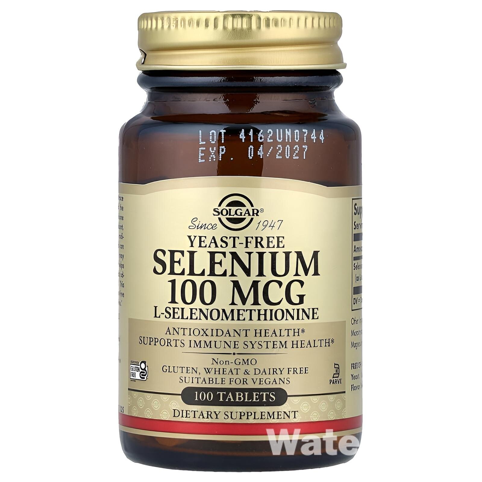 Пищевая добавка Solgar, Selenium, без ГМО, вегетарианская, 185 г