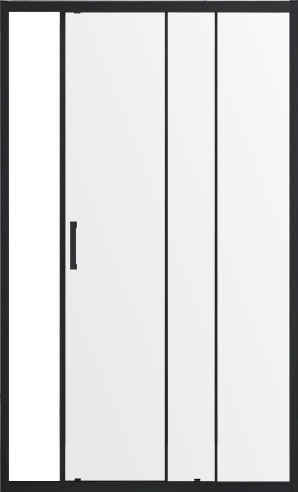 Душевая дверь в нишу Vincea Alpha VDS-3AL120CLB стеклянная раздвижная 120 см с черным профилем одностворчатая итальянская